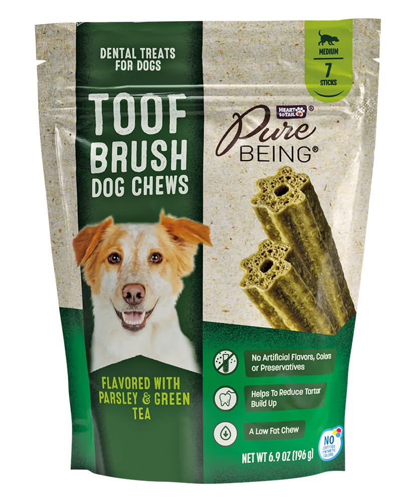 Pure Being Green Tea & Parsley Toof Brush Dog Chew