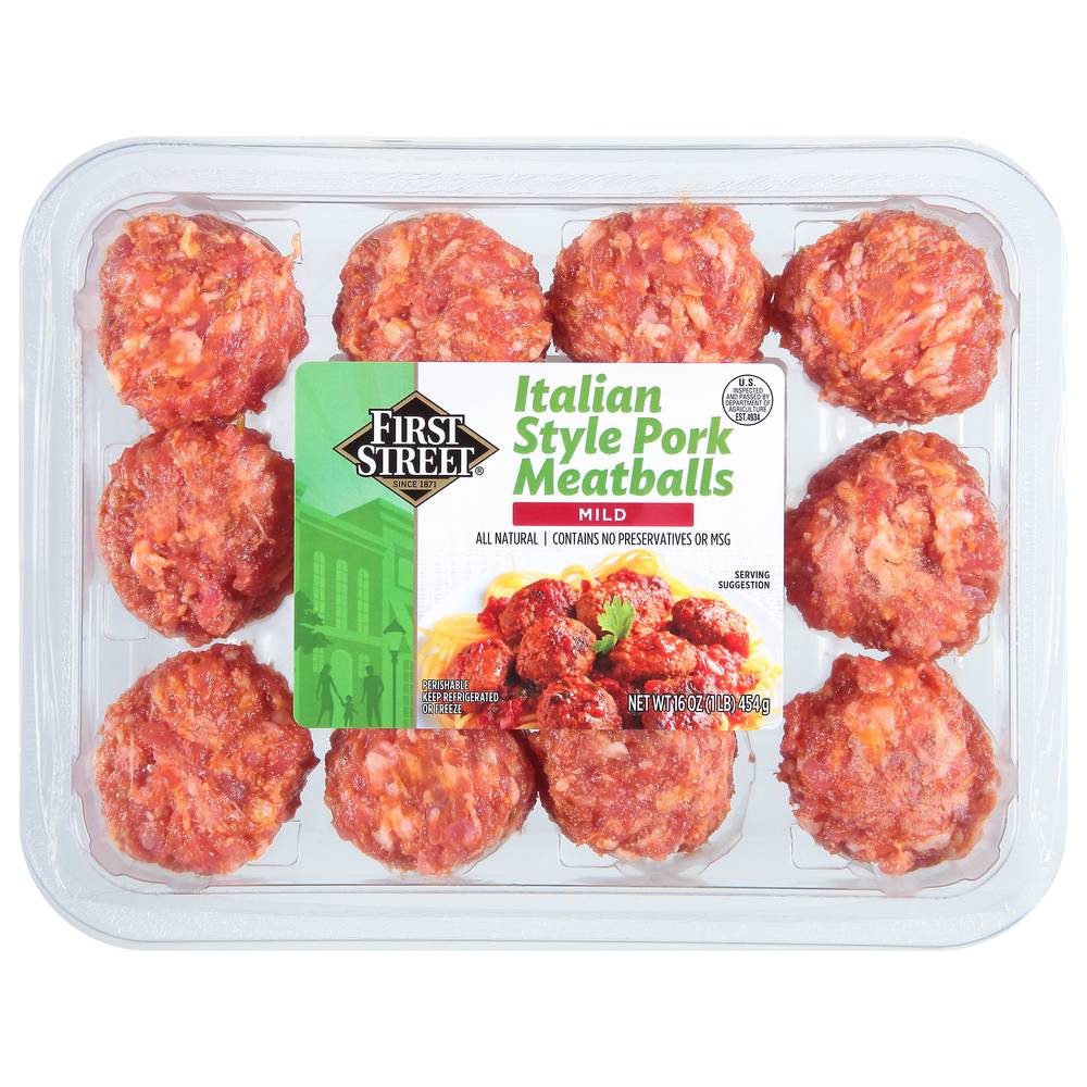First Street Italian Pork Meatballs (16 oz, 12 ct)