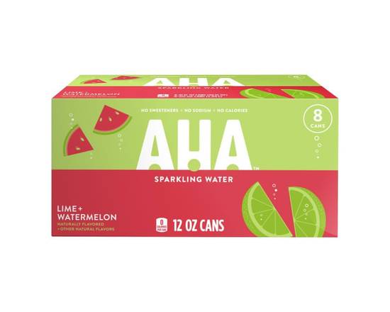 Aha · Lime + Watermelon Sparkling Water (8 x 12 fl oz)