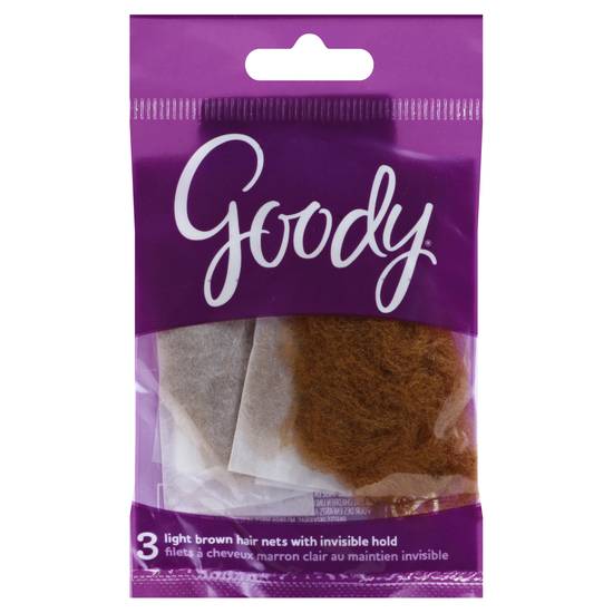Goody Light Brown Hair Nets With Invisible Hold (3 ct)