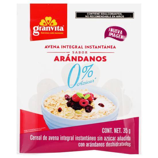 Granvita avena instantánea integral con arándanos 0% azúcar (35 g)