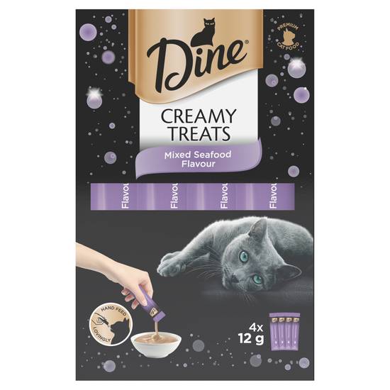 Dine Creamy Treats Cat Food Mixed Seafood 4 pack
