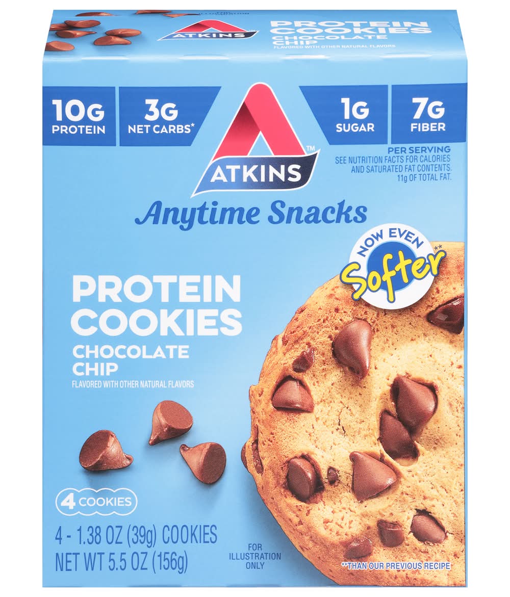 Atkins Chocolate Chip Protein Cookies (1.37 oz, 4 ct)