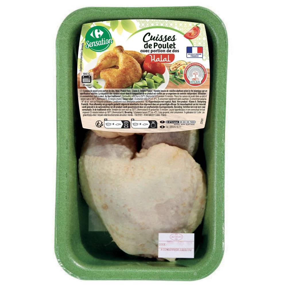 Carrefour - Cuisses de poulet avec portion de dos halal