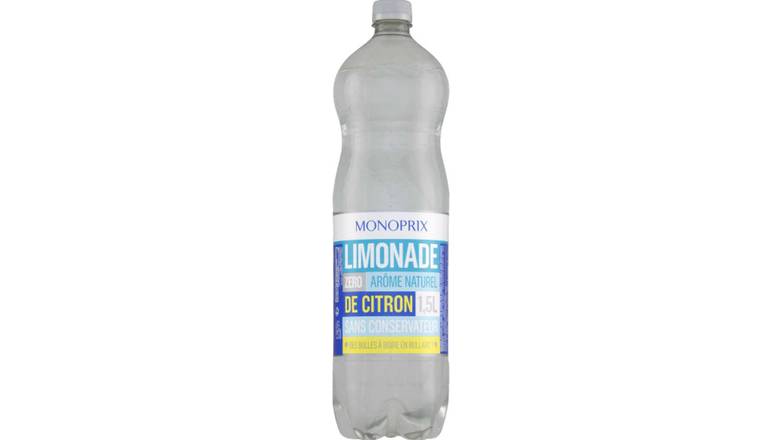 Monoprix - Limonade zéro arômes naturels (1.5 L) (citron)