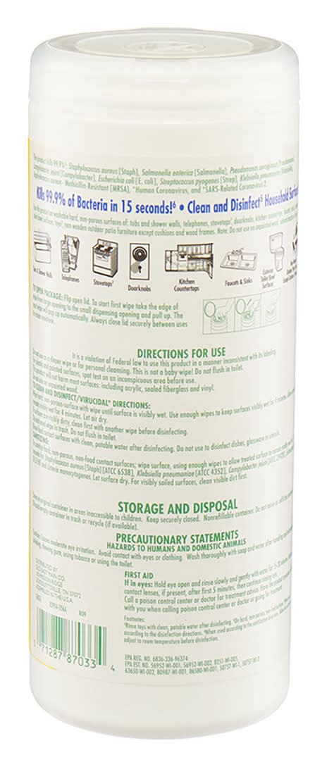 True Living Disinfectant Wipes Lemon Scent 35 Ct
