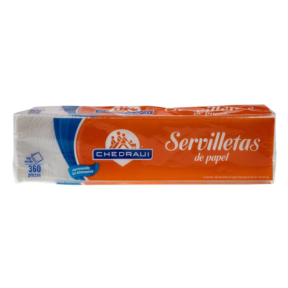 Chedraui servilletas de papel (paquete 360 piezas)