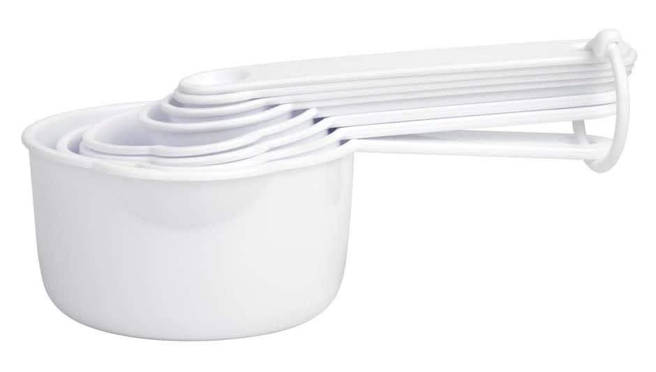 Cooking Concepts Plastic Measuring Cup & Spoon Sets, White