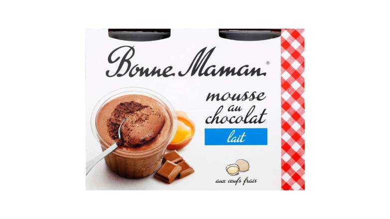 Bonne Maman Mousse aux oeufs frais chocolat au lait Les 4 pots de 50g