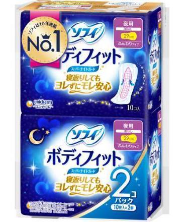 ソフィボディフィットスーパーナイトガード羽なし１０枚×２個:4903111346981