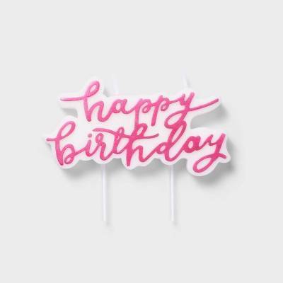 Spritz Happy Birthday Candle (pink)