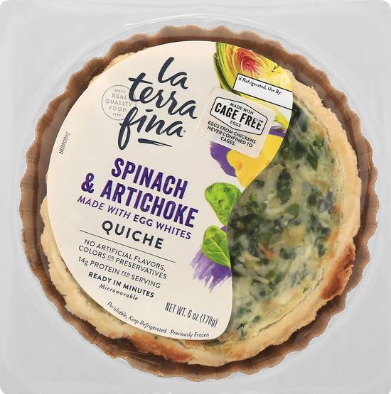 La Terra Fina Spinach & Artichoke Quiche Made With Egg Whites