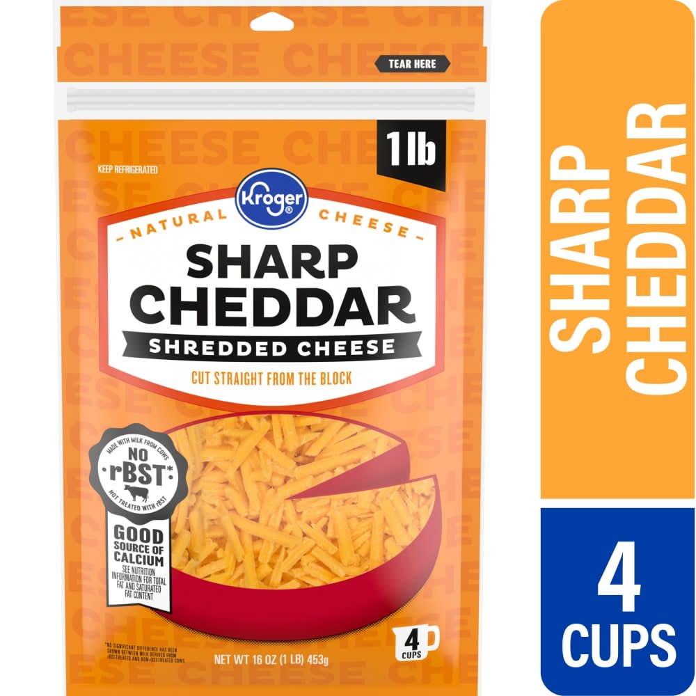 Kroger Sharp Cheddar Shredded Cheese (16 oz)