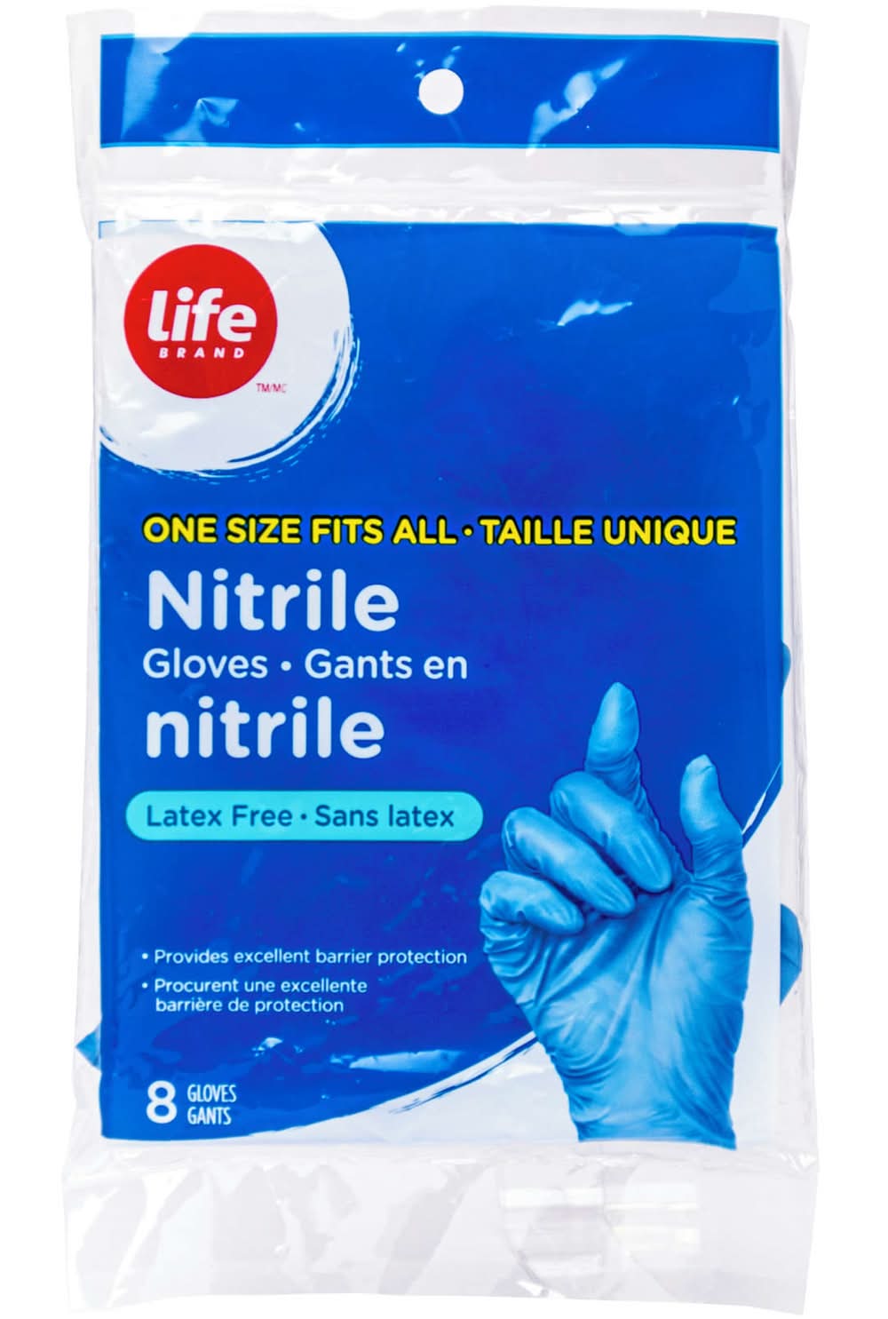 Life brand gants en nitrile sans latex - latex free nitrile gloves (8 unités) (unique)