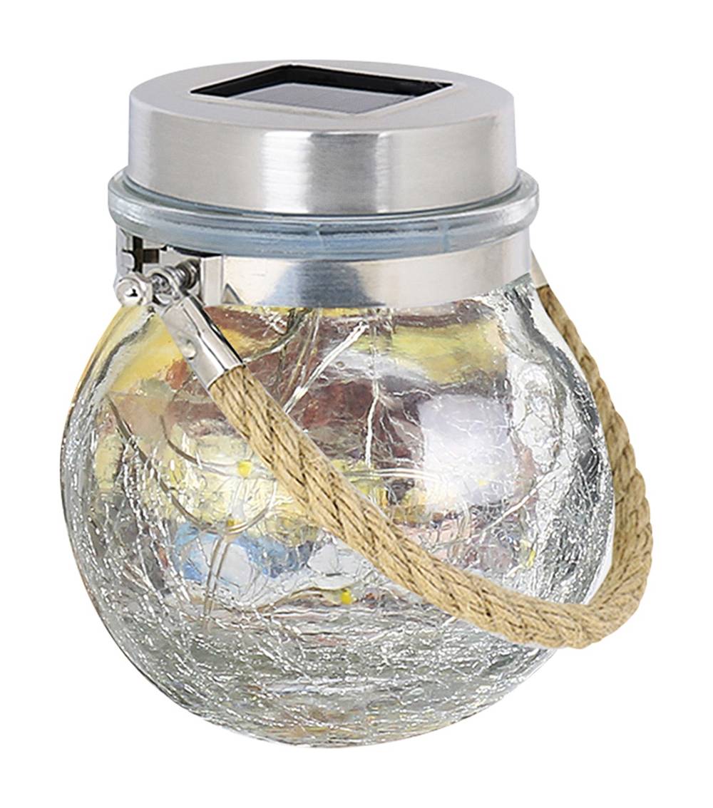 allen + roth 3.1-in x 3.7-in Clear Glass Solar Outdoor Decorative Lantern | LGLOBE3/FY/SOL/LED