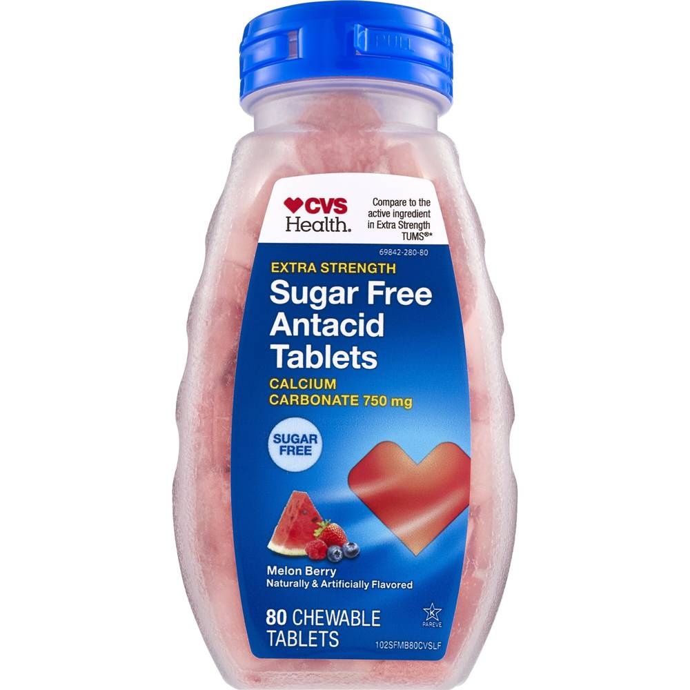 Cvs Health Extra Strength Sugar Free Antacid Tablets (80ct) (melon berry)