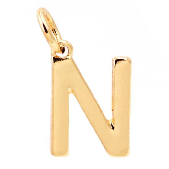 14K Gold Plated Letter Charm By Bead Landing