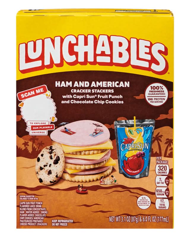 Oscar Mayer Ham & American with Capri Sun Fruit Punch and Chocolate Chip Cookies Fun Pack