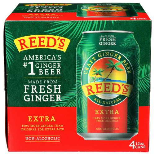 Reed's Extra Ginger Beer 4 Pack Cans