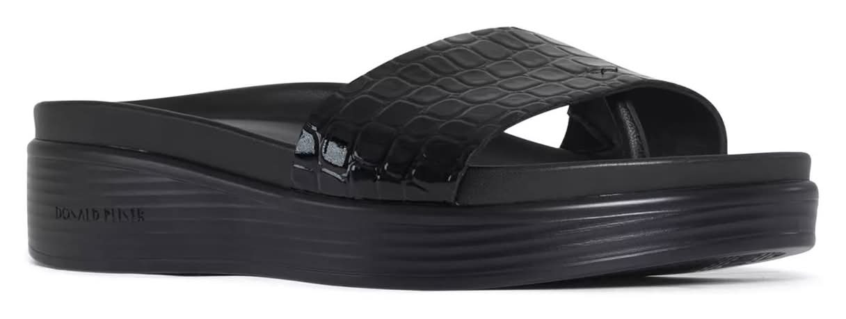 Donald Pliner Fiji Sandal (Black Croc Print Medium - 8)