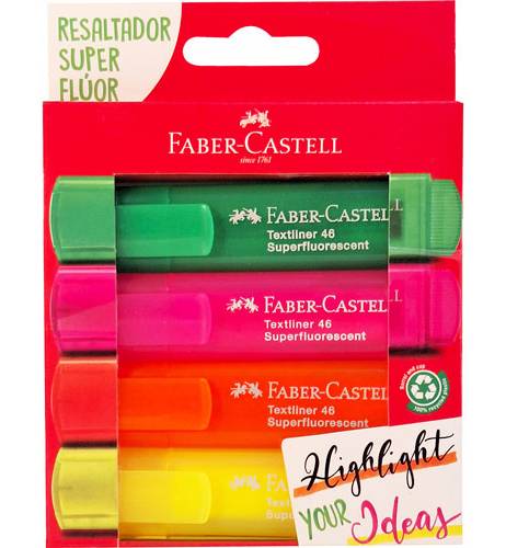 Faber Castell · Resaltador super flúor (4 un)