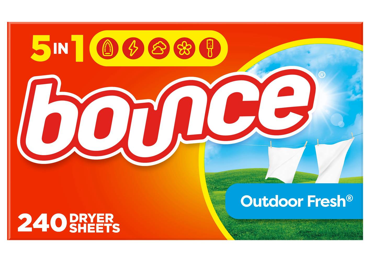 Bounce Outdoor fresh Fabric Softener Dryer sheets 240 Loads 240 -Count | 3700007312
