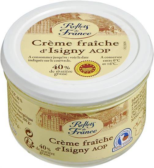 Crème Fraiche AOP d'Isigny 40% Mat.Gr. REFLETS DE FRANCE - le pot de 198g