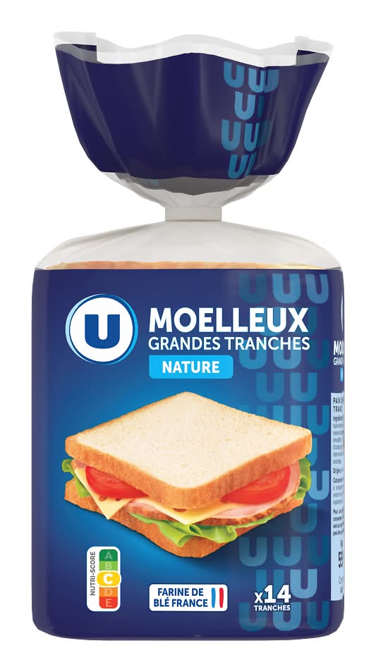 Les Produits U - Pain de mie sandwich grandes tranches nature (14)