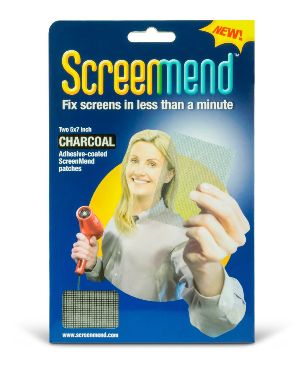 Screenmend Charcoal Fiberglass Screen Repair Patch 5 In. W X 7 In. L 2 Pk