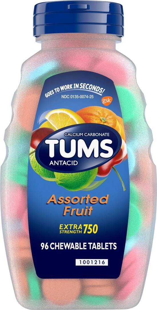 Tums Assorted Fruit Flavors Chewable Antacid Tablets