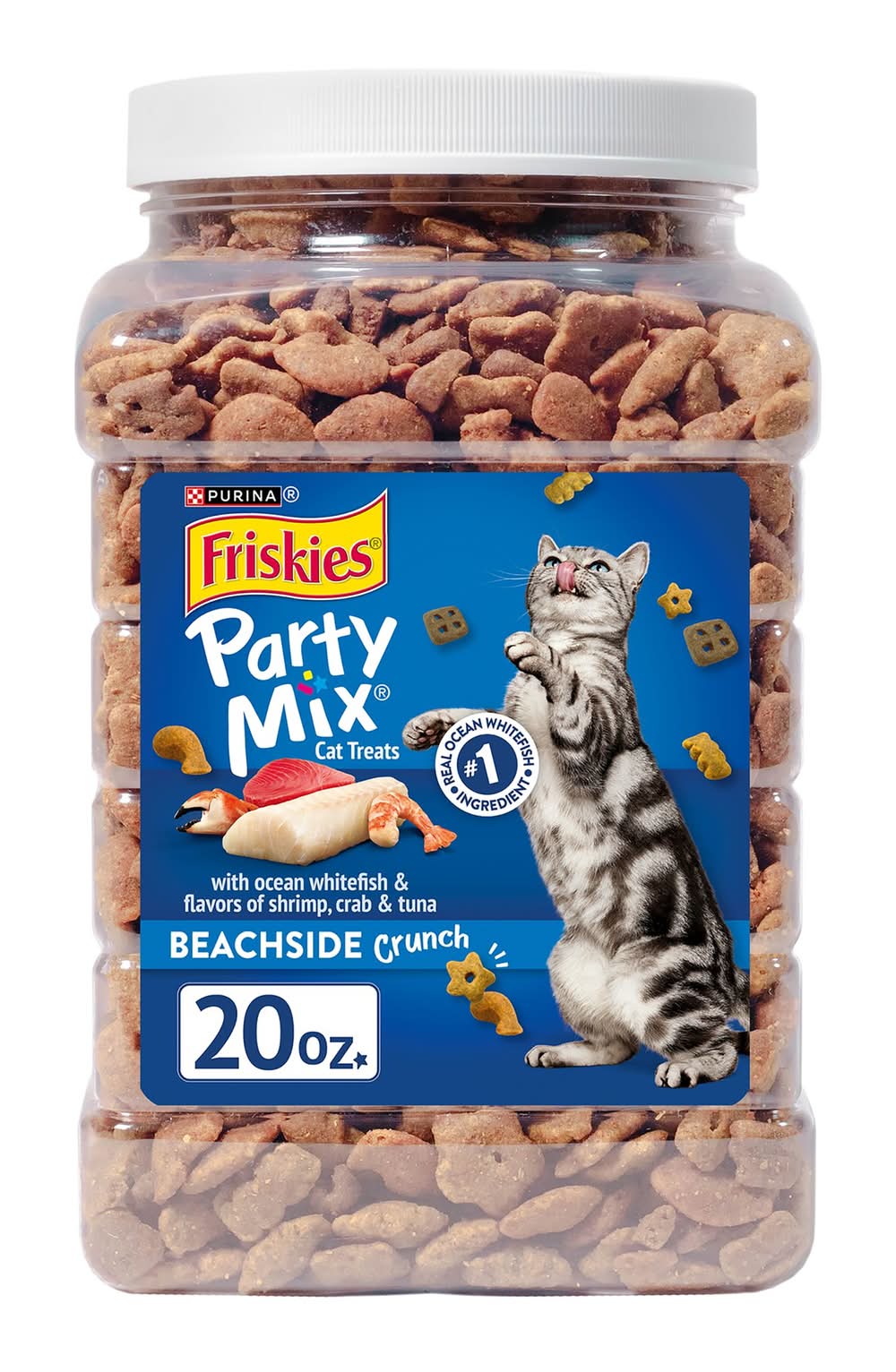 Purina® Friskies® Party Mix All Life Stages Cat Treats - Chicken, With Vitamins (Flavor: Beachside Crunch, Size: 20 Oz)