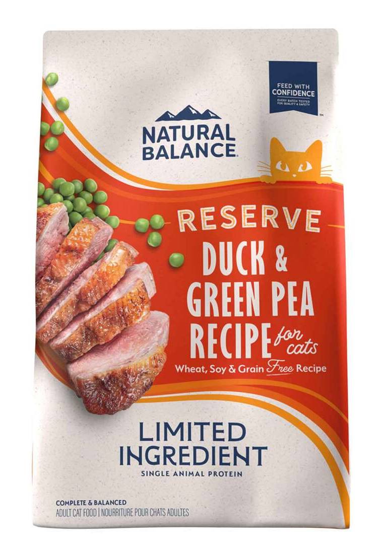 Natural Balance Reserve Adult Dry Cat Food, Duck -Green Pea, (4 lbs)