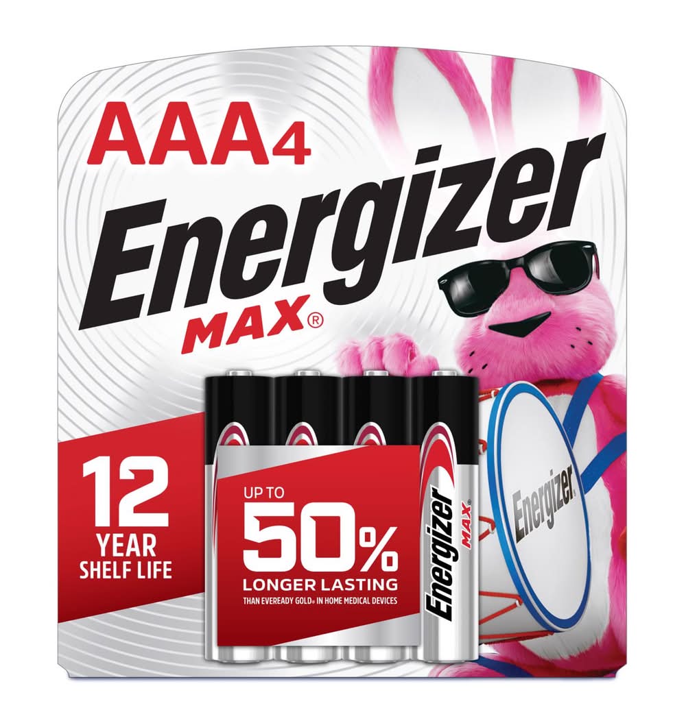 Energizer Max Aaa Alkaline Batteries 4 Pk Carded