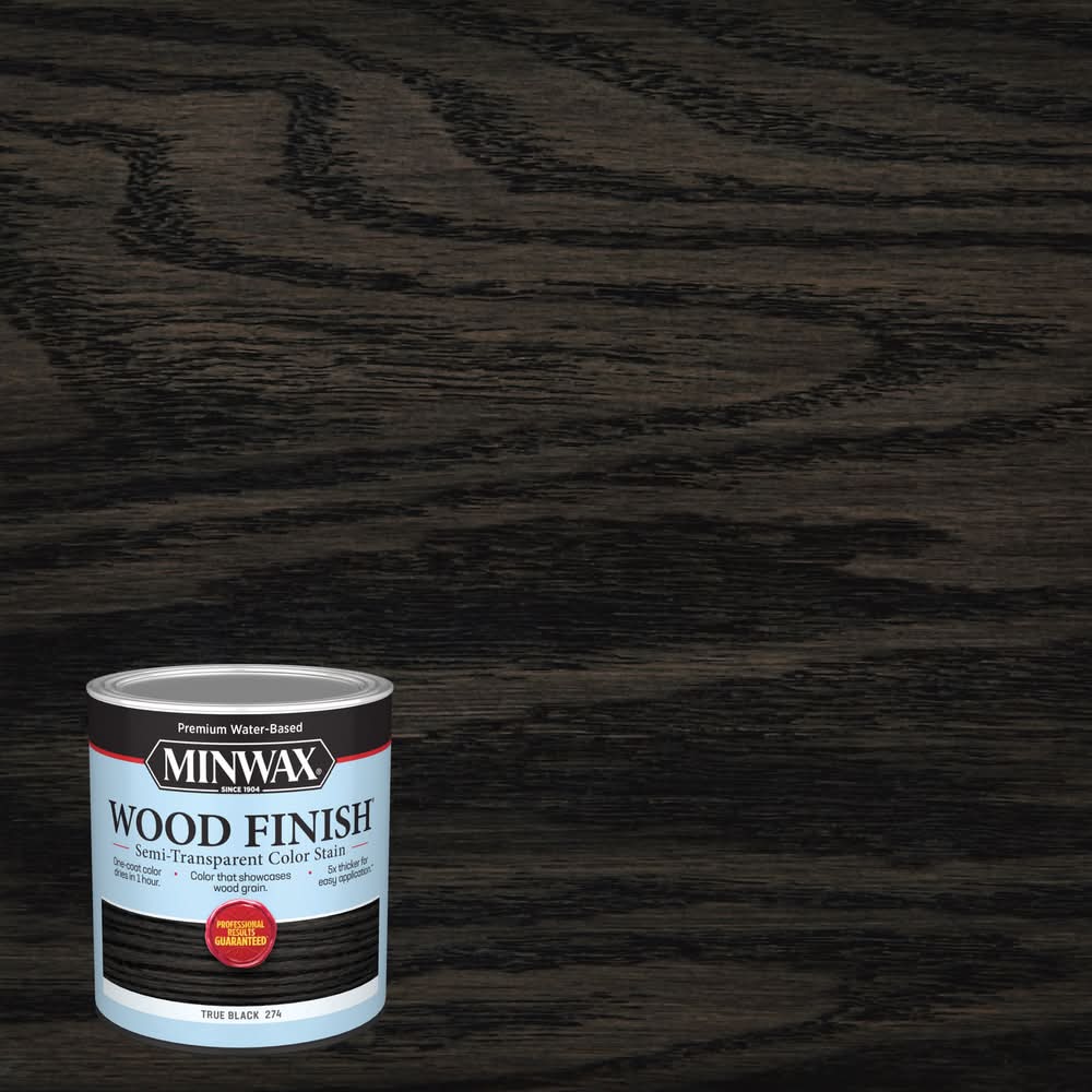 Minwax Wood Finish Water-based True Black Semi-transparent Interior Stain ( 1-quart )