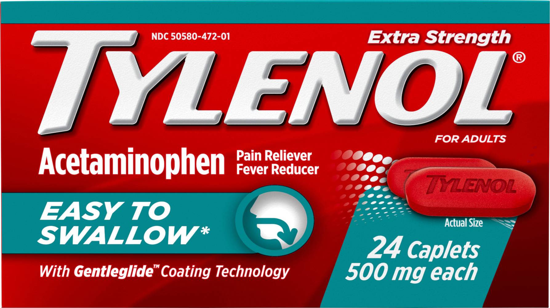 Tylenol Extra Strength Easy To Swallow 500 mg Caplets