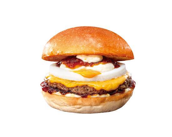 【単品】和風半熟月見 絶品チーズバーガー Japanese-Style Ultimate Cheeseburger with Soft-Boiled Egg