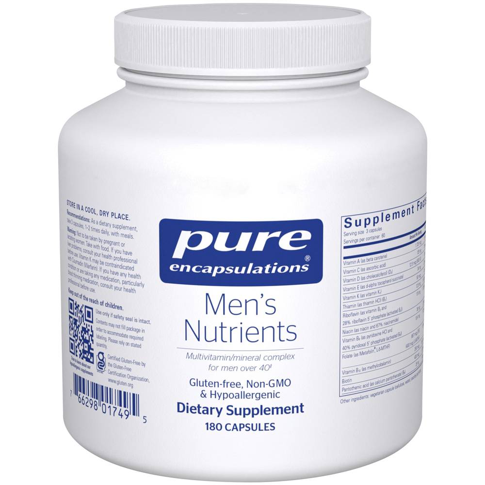 Men'S Nutrients - Multivitamin & Mineral Complex For Men Over 40 (180 Capsules)