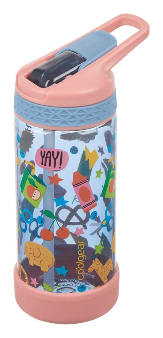 Printed Kids Sipper Plastic Water Bottle With Flip Straw 16 Oz 1 Ct Assorted