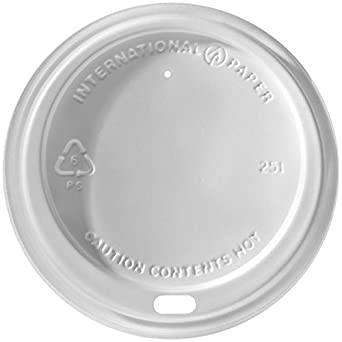International Paper Dome Hot Cup Lid, White (1200 ct)