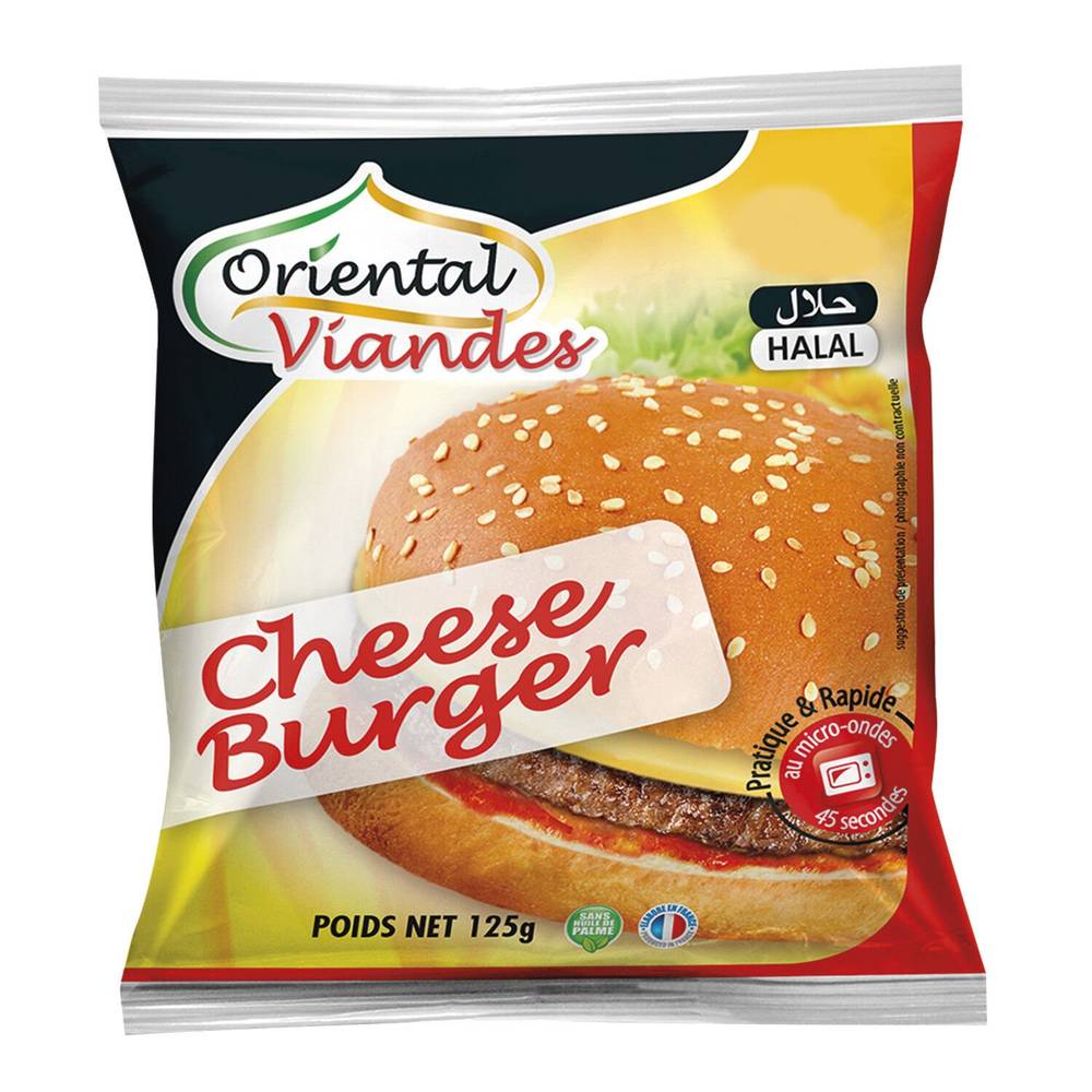 Cheeseburger  Halal ORIENTAL VIANDES - le sachet de 125g