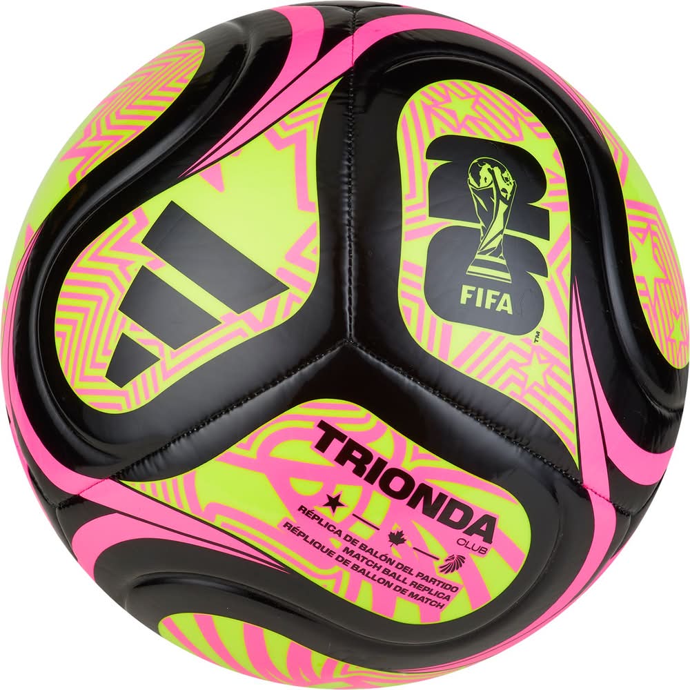 adidas FIFA World Cup 2026 Trionda Club Soccer Ball (Black/Pink/Volt, 5)