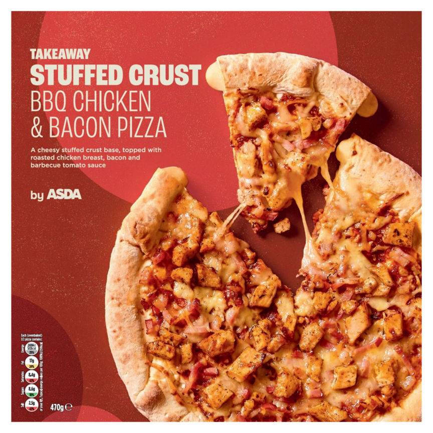 Asda Takeaway Cheese Stuffed Crust BBQ Chicken & Bacon Pizza 470g