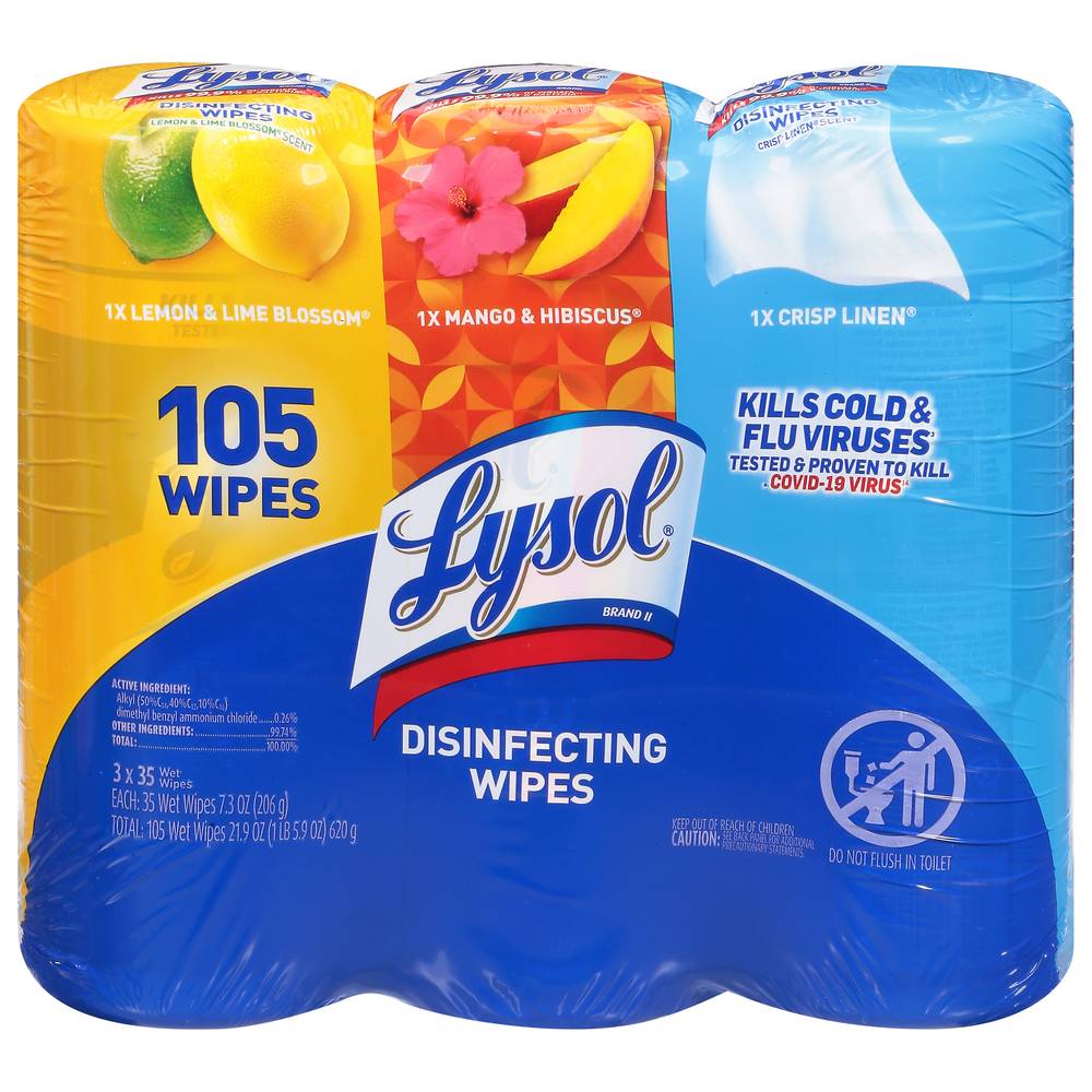 Lysol Assorted Disinfecting Wipes (21.9 oz, 105 ct)