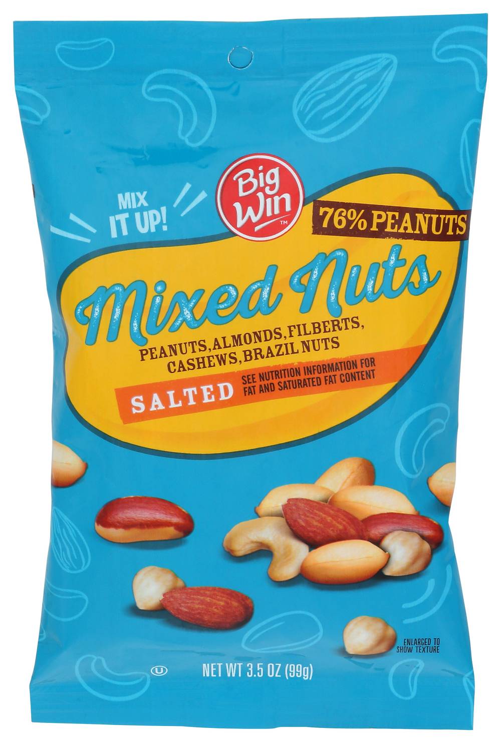 Big Win Mixed Nuts 76% Peanuts Roasted Salted - 3.5 oz