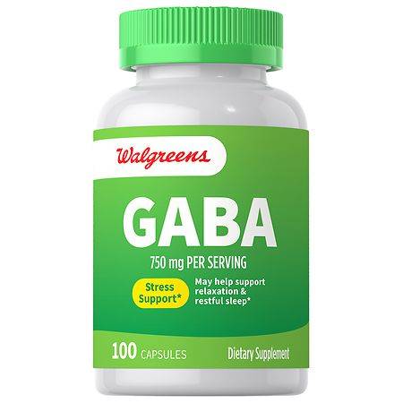 Walgreens GABA Supplement 750 mg Capsules for Stress Support - 100.0 ea