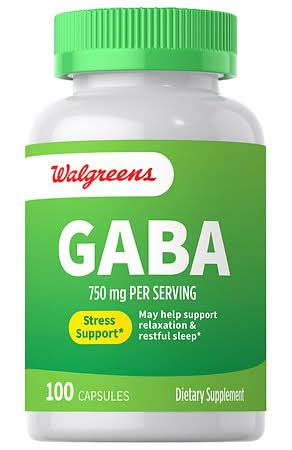 Walgreens Gaba Supplement 750 mg Capsules For Stress Support (100 ct)