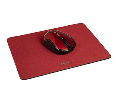 iHome 2.4G Wireless Mouse & Rectangle Pad, Red (2 ct)