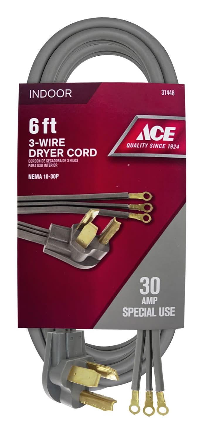 Ace 10/3 Srdt 125/250 V 6 Ft. L Dryer Cord 3 Wire