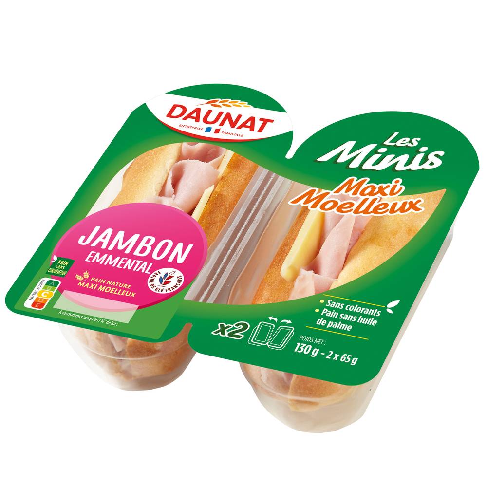 Daunat - Mini maxi moelleux jambon emmental (130g)