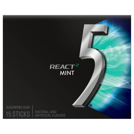 5 Gum React2 Mint Sugar Free Gum (15 ct)